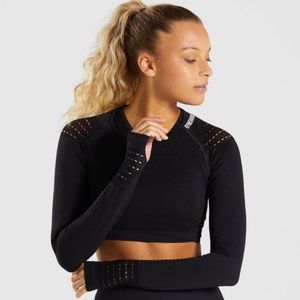 Gymshark Flawless Knit Cropped Long-sleeve in Black